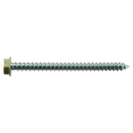 Sheet Metal Screw, #10 X 2-1/2 In, Painted Steel Hex Head Slotted Drive, 12 PK